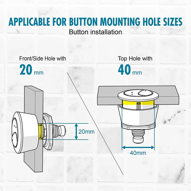 Zone Industry Corp. Dual Flush Valve, Push Button, Converter Kit, Replacement, Water-Saving, UPC & CUPC Listed Toilet Repair Kit, For Use with Standard 2-inch Flush Valves - Image 4